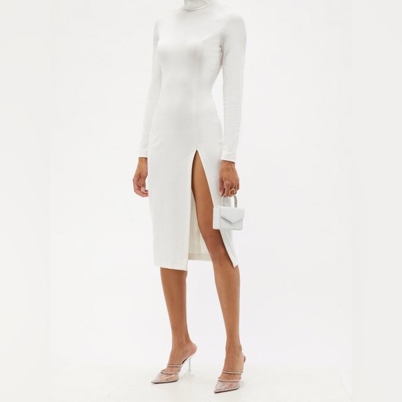 Amina Muaddi Dresses & Skirts - Wolford X Amina Muaddi - High-neck Jersey Dress - White Medium